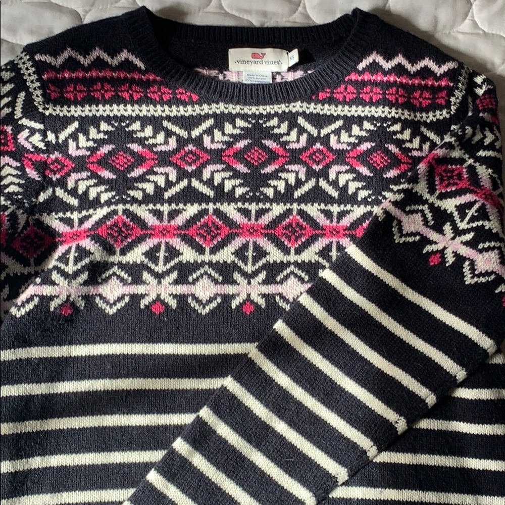 Vineyard vines fair isle striped sweater